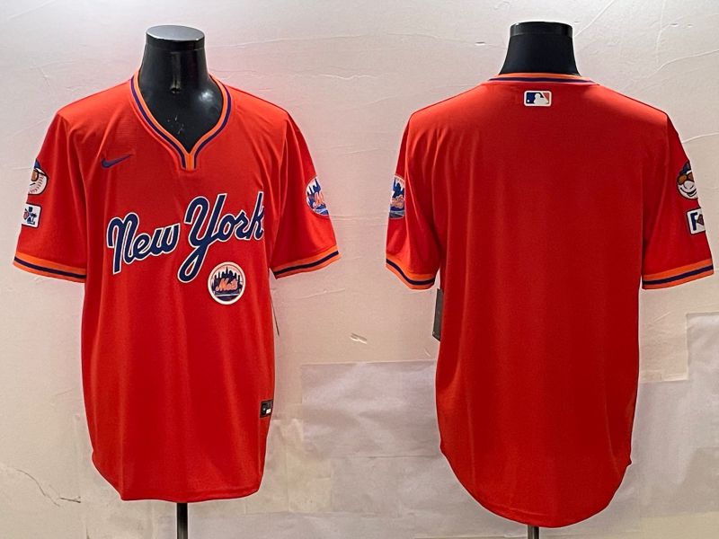 Men New York Mets Blank Orange Throwback Game 2025 Nike MLB Jersey style 4->new york mets->MLB Jersey